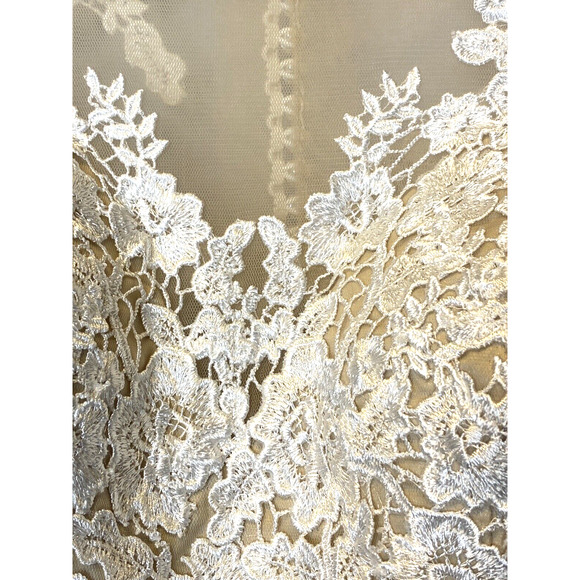 Long Formal Sleeveless Dress Tulle Lace HiLo Hem Holiday Wedding Ballgown Stage - Picture 4 of 9